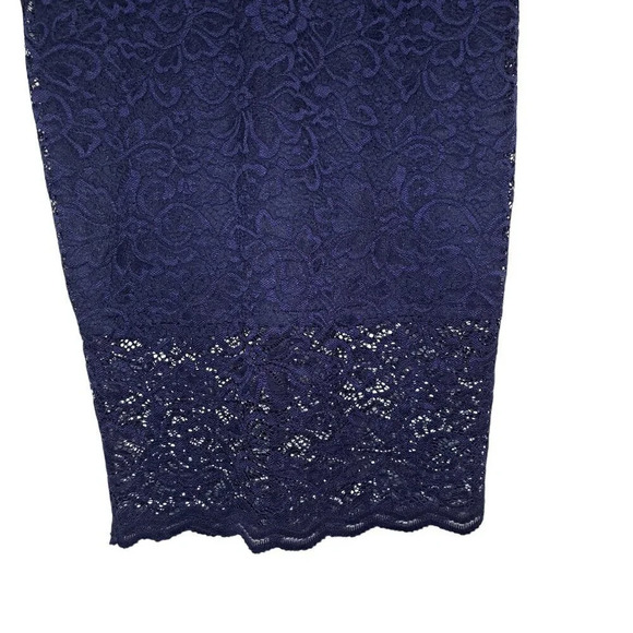 Express Design Studio Dark Navy Blue Trim Lace Dress - Womens Size 2 - Picture 13 of 16